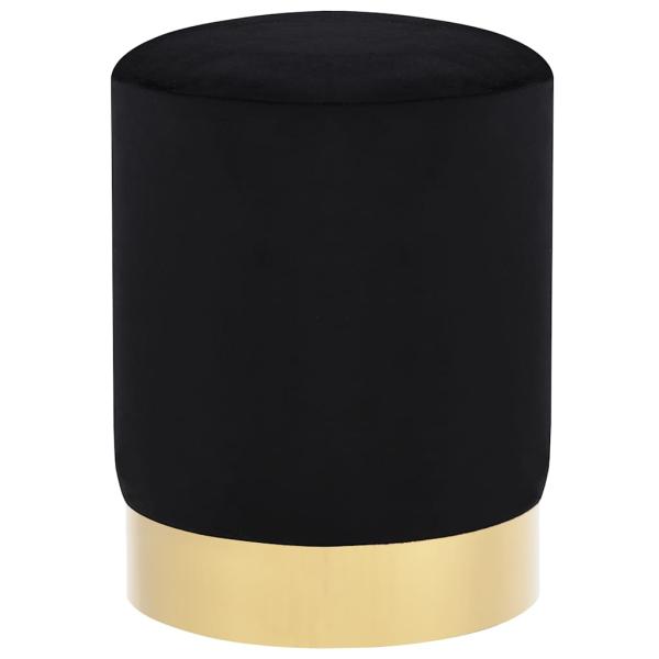 Hocker Schwarz und Golden Samt 28 x 36 cm