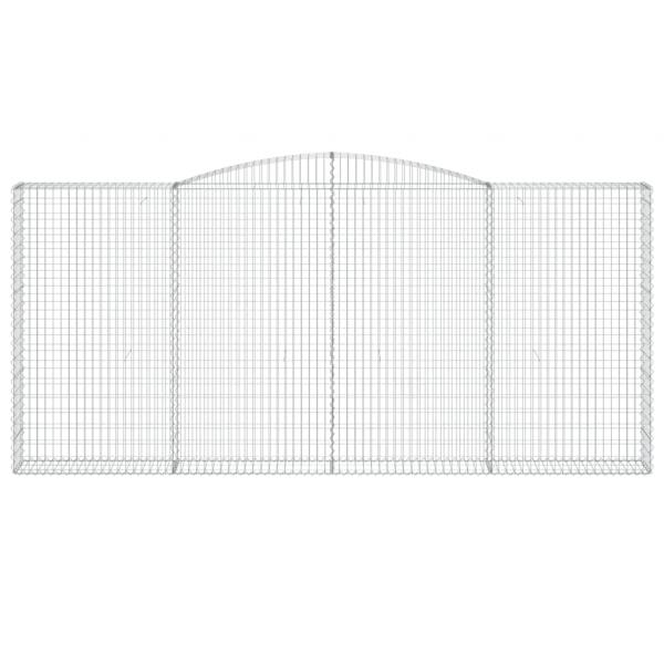 Gabionen mit Hochbogen 6 Stk. 400x30x180/200cm Verzinktes Eisen