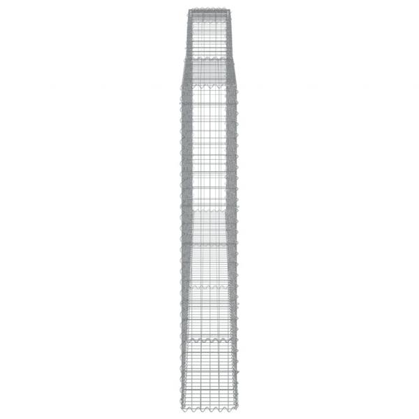 Gabionen mit Hochbogen 6 Stk. 400x30x180/200cm Verzinktes Eisen