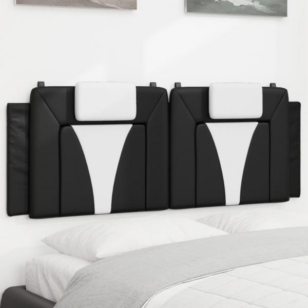 ARDEBO.de - Kopfteil-Kissen Schwarz und Weiß 140 cm Kunstleder