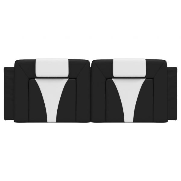 Kopfteil-Kissen Schwarz und Weiß 140 cm Kunstleder