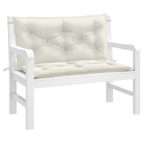 ARDEBO.de - Gartenbank-Auflagen 2 Stk. Melange Creme 100x50x7 cm Stoff
