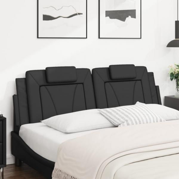 Kopfteil-Kissen Schwarz 160 cm Kunstleder