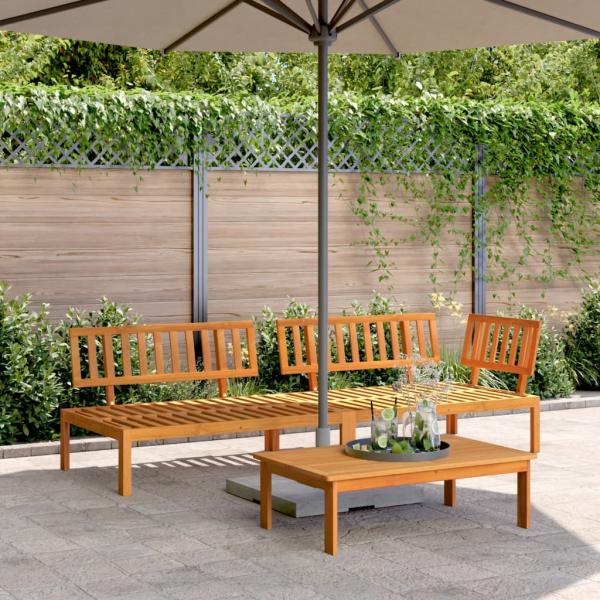 ARDEBO.de - 3-tlg. Garten-Sofagarnitur aus Paletten Massivholz Akazie
