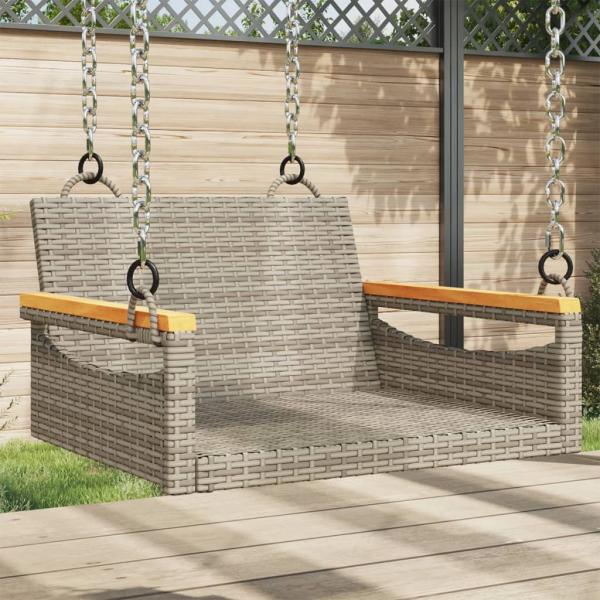 ARDEBO.de - Hängesessel Grau 63x62x40 cm Poly Rattan