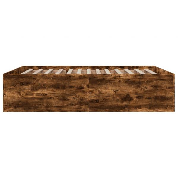 Bettgestell Räuchereiche 160x200 cm Holzwerkstoff