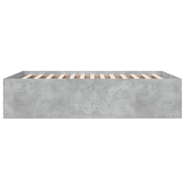 Bettgestell Betongrau 135x190 cm Holzwerkstoff