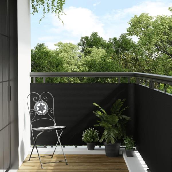 ARDEBO.de - Balkon-Sichtschutz Schwarz 400x100 cm Poly Rattan