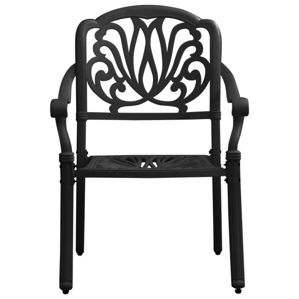 3-tlg. Bistro-Set Schwarz Aluminiumguss
