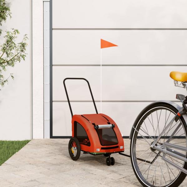 ARDEBO.de - Fahrradanhänger Hunde Orange und Grau Oxford-Gewebe und Eisen