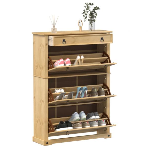 ARDEBO.de - Schuhschrank Corona 99x32x138 cm Massivholz Kiefer
