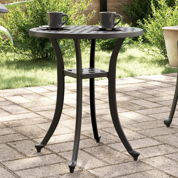 ARDEBO.de - Gartentisch Schwarz Ø48x53 cm Aluminiumguss