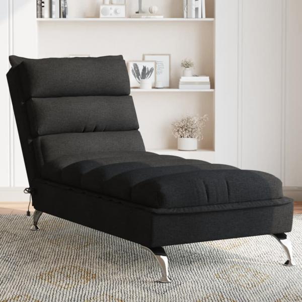 ARDEBO.de - Massage-Chaiselongue mit Kissen Schwarz Stoff