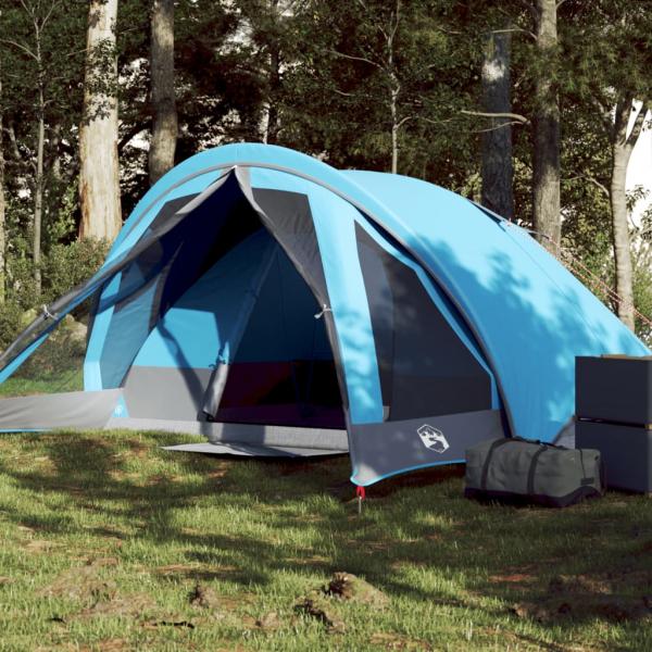 ARDEBO.de - Campingzelt 4 Personen Blau Wasserdicht