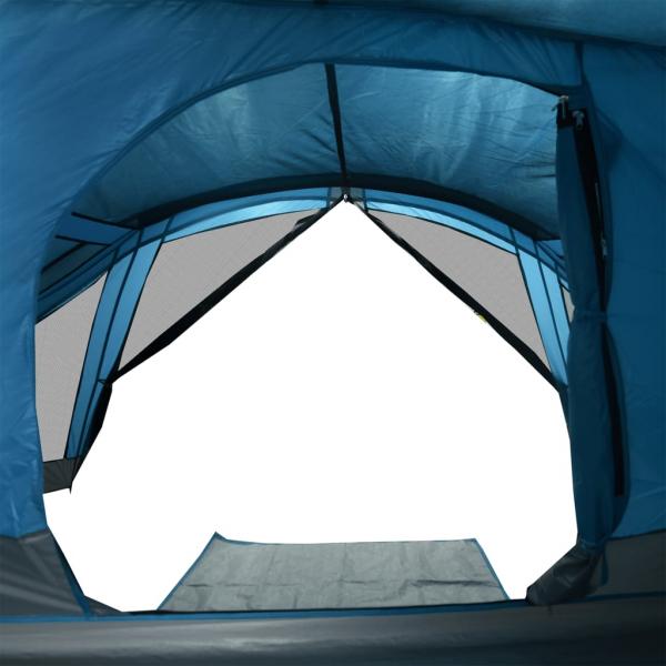 Campingzelt 4 Personen Blau Wasserdicht