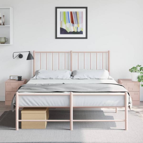 ARDEBO.de - Nachttische 2 Stk. Rosa 34,5x39x44 cm Stahl