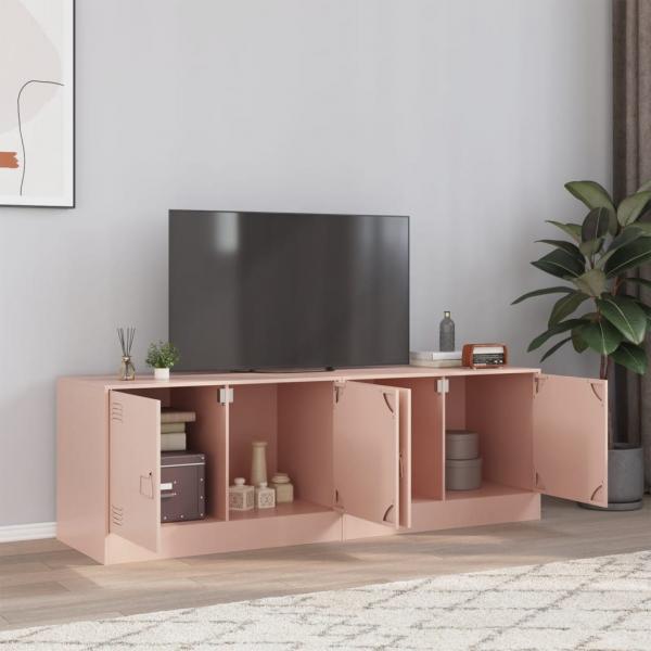 ARDEBO.de - TV-Schränke 2 Stk. Rosa 67x39x44 cm Stahl