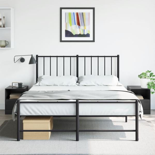 ARDEBO.de - Nachttische 2 Stk. Schwarz 34,5x39x44 cm Stahl