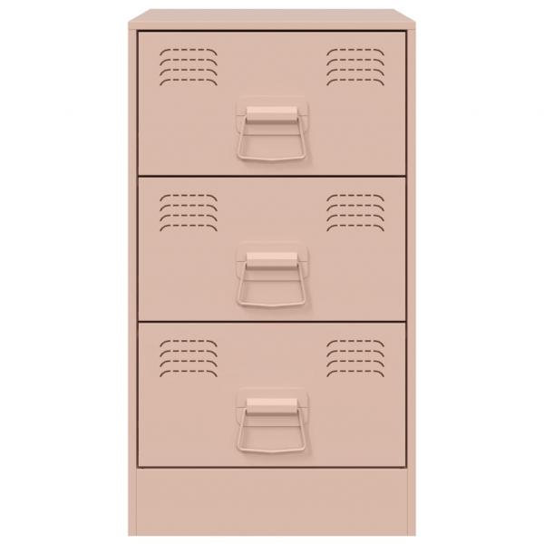 Nachttische 2 Stk. Rosa 34,5x39x62 cm Stahl