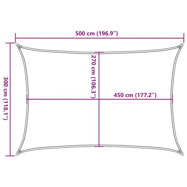 Sonnensegel 160 g/m² Rechteckig Blau 3x5 m HDPE