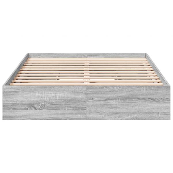 Bettgestell mit Schubladen Grau Sonoma 135x190 cm Holzwerkstoff