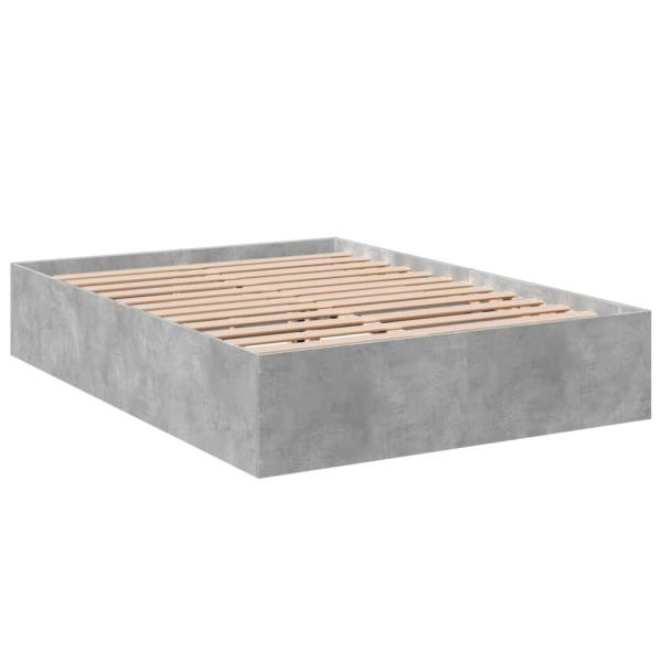 ARDEBO.de - Bettgestell Betongrau 135x190 cm Holzwerkstoff