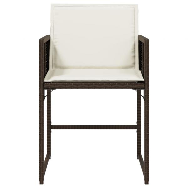 Gartenstühle mit Kissen 4 Stk. Braun Poly Rattan