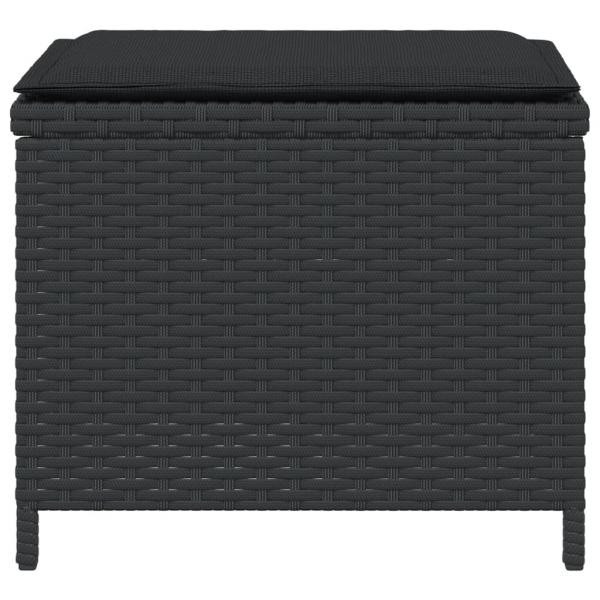 Gartenhocker mit Kissen 4 Stk. Schwarz 40x40x35 cm Poly Rattan