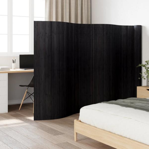 ARDEBO.de - Paravent Schwarz 165x800 cm Bambus
