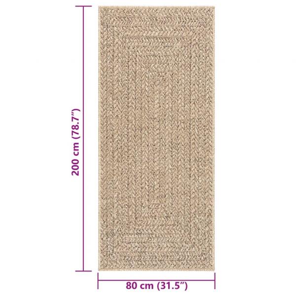 Teppich ZIZUR 80x200 cm Jute-Optik Indoor und Outdoor