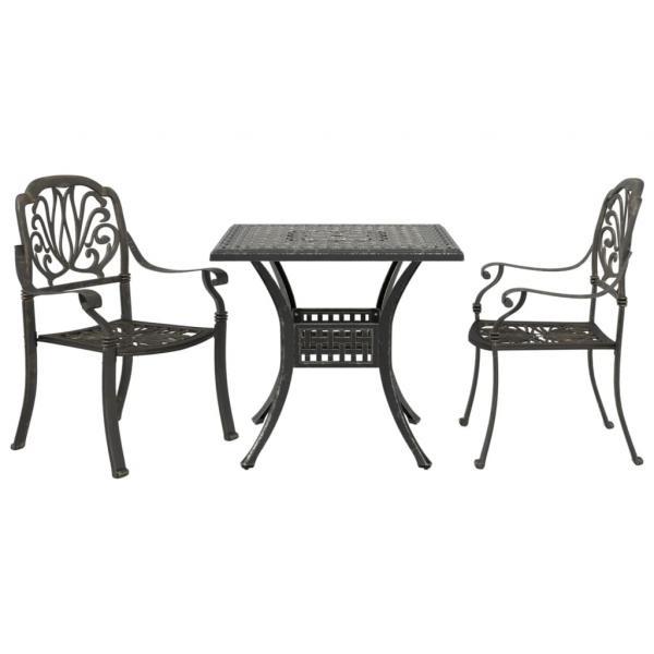 ARDEBO.de - 3-tlg. Bistro-Set Bronzen Aluminiumguss