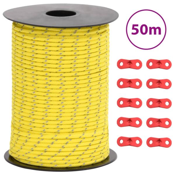 ARDEBO.de - Zeltleine Reflektierend mit Seilspannern 50 m 3 mm
