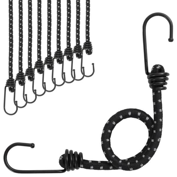 ARDEBO.de - Gummiseile Reflektierend mit Haken 10 Stk. 38 cm