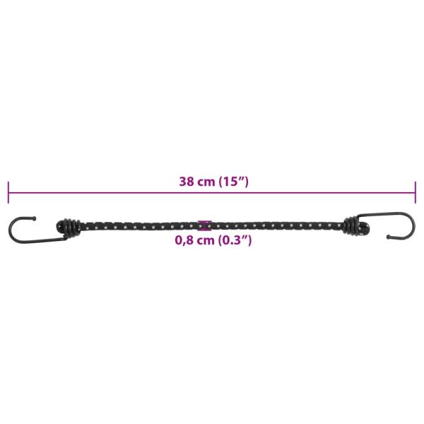 Gummiseile Reflektierend mit Haken 10 Stk. 38 cm