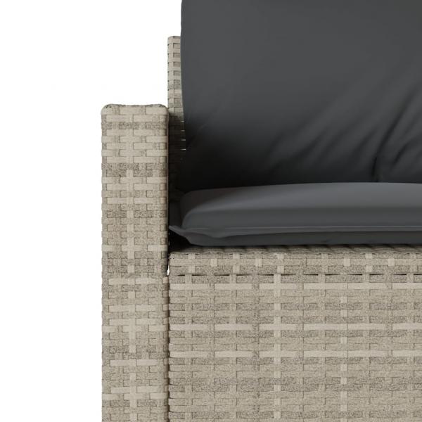 6-tlg. Garten-Sofagarnitur mit Kissen Hellgrau Poly Rattan