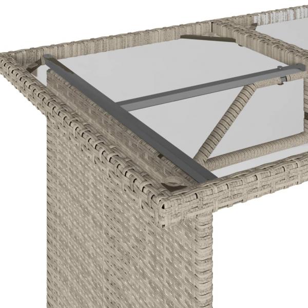 6-tlg. Garten-Sofagarnitur mit Kissen Hellgrau Poly Rattan