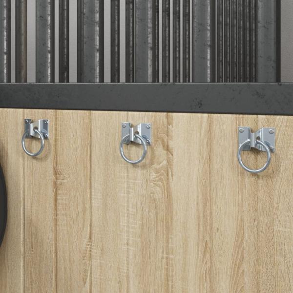 ARDEBO.de - Anbinderinge mit Platten 3 Stk. Silbern Stahl