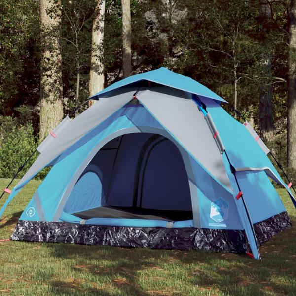 ARDEBO.de - Kuppel-Campingzelt 4 Personen Blau Quick Release