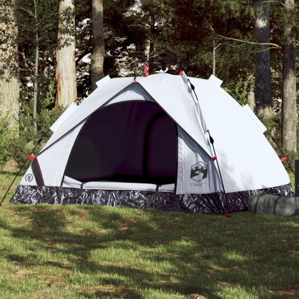 ARDEBO.de - Kuppel-Campingzelt 3 Personen Weiß Verdunkelt Quick Release