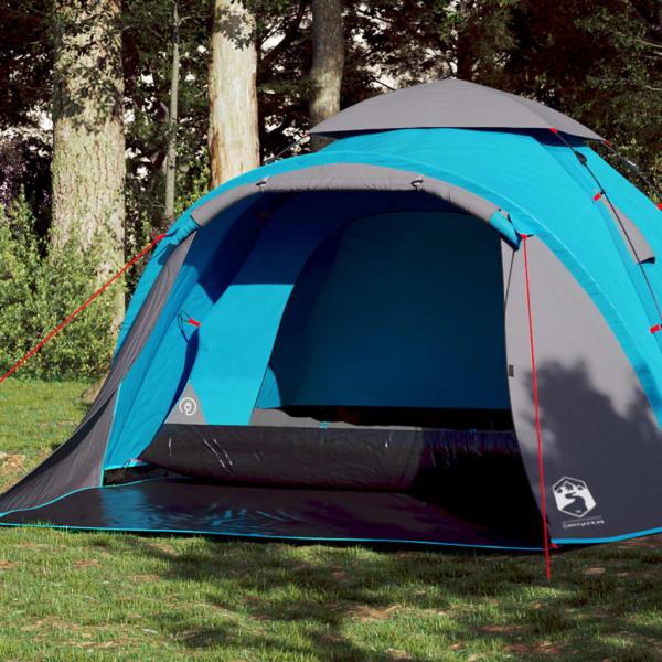ARDEBO.de - Kuppel-Campingzelt 3 Personen Blau Quick Release