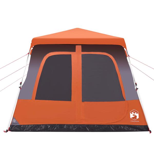 Kuppel-Familienzelt 8 Personen Grau und Orange Quick Release