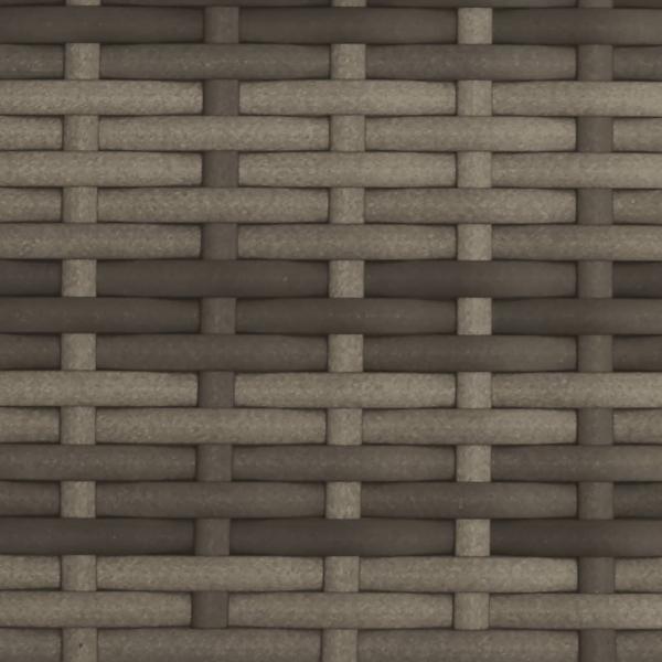 Doppel-Sonnenliege mit Dach und Auflagen Grau Poly Rattan