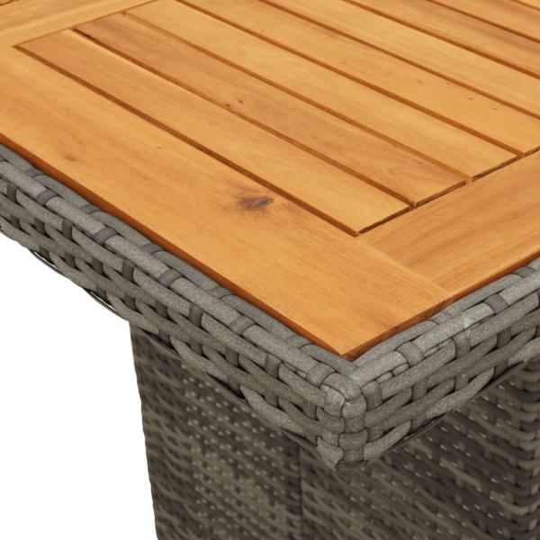 ARDEBO.de - 11-tlg. Garten-Essgruppe mit Kissen Grau Poly Rattan