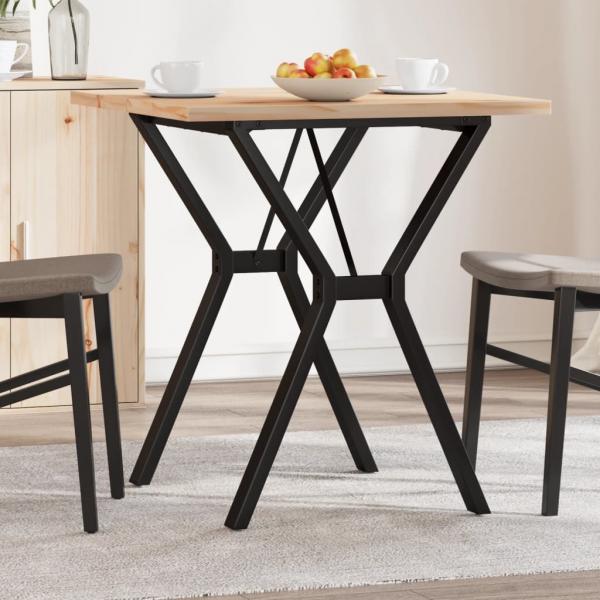 ARDEBO.de - Esstisch Y-Gestell 70x70x75,5 cm Massivholz Kiefer & Gusseisen