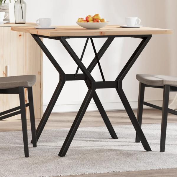 ARDEBO.de - Esstisch Y-Gestell 80x80x75,5 cm Massivholz Kiefer & Gusseisen