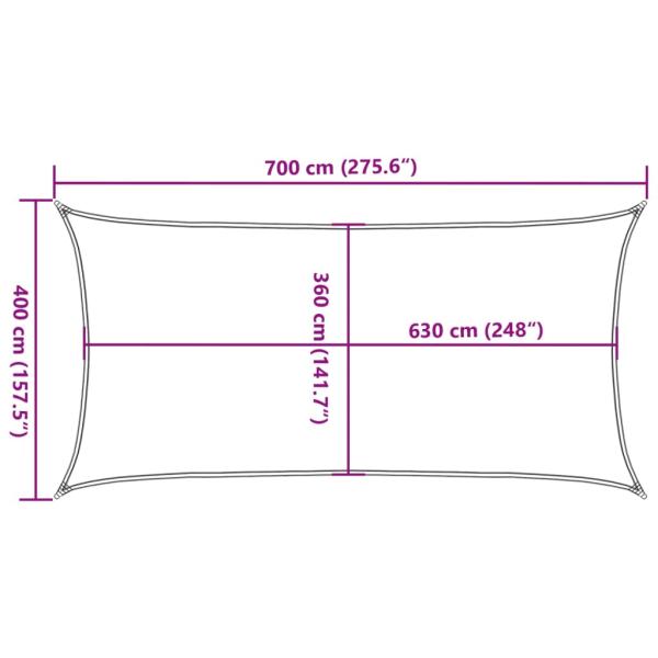 Sonnensegel 160 g/m² Rechteckig Sandfarben 4x7 m HDPE