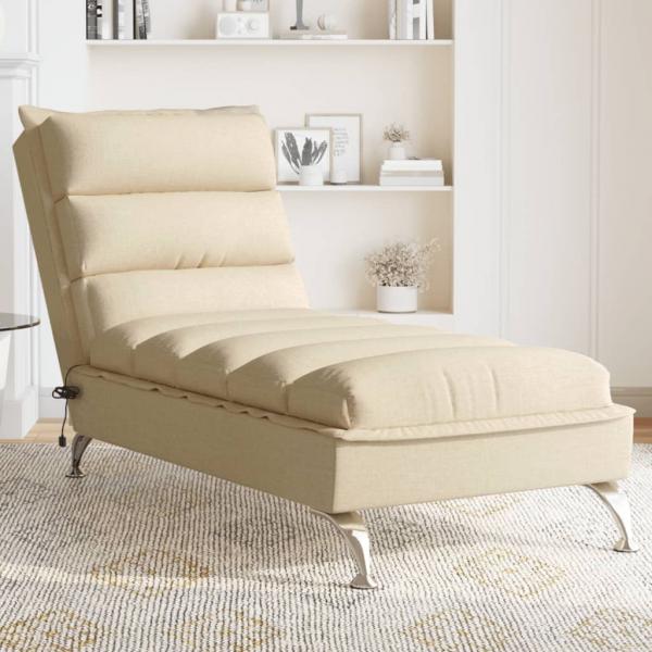 ARDEBO.de - Massage-Chaiselongue mit Kissen Creme Stoff