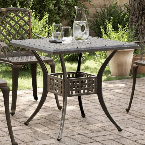ARDEBO.de - Gartentisch Bronzen 80x80x75 cm Aluminiumguss