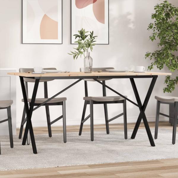 ARDEBO.de - Esstisch X-Gestell 160x80x75 cm Massivholz Kiefer und Gusseisen