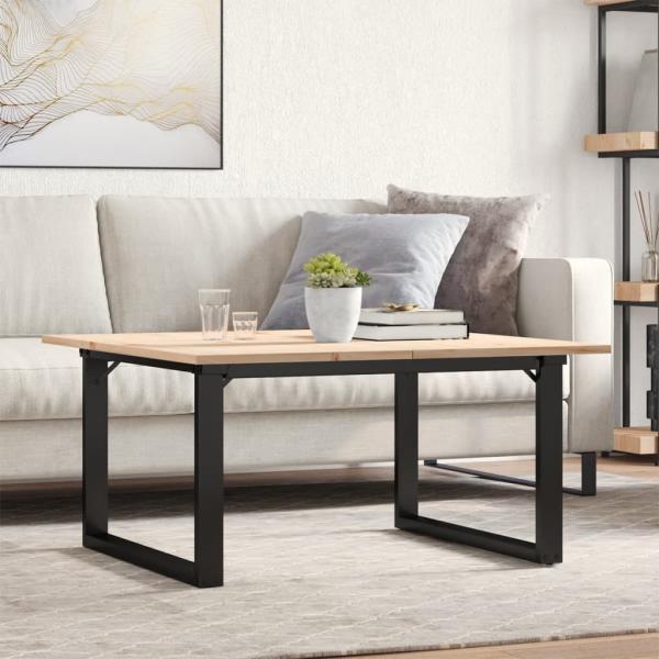 ARDEBO.de - Couchtisch O-Gestell 90x90x45cm Massivholz Kiefer und Gusseisen